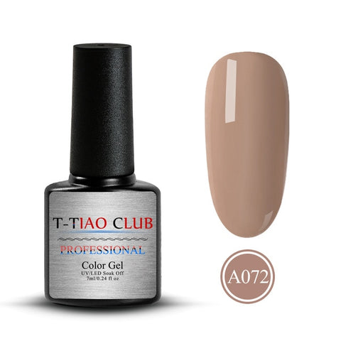 T-TIAO CLUB 7ml Pure Color Gel Nail Polish Nude Brown Series Soak Off Nail Art UV Gel Long Lasting Nail Lacquer Polish Varnish