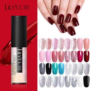 LILYCUTE 5ML Glitter Gel Nail Polish Semi Permanant Soak Off UV Gel Enamel Nail Art Design Manicure Nails Polish Lacquer Gel