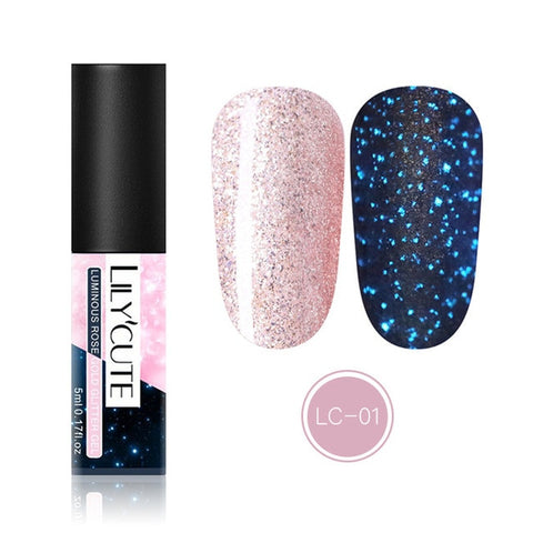 LILYCUTE 5ML Glitter Gel Nail Polish Semi Permanant Soak Off UV Gel Enamel Nail Art Design Manicure Nails Polish Lacquer Gel