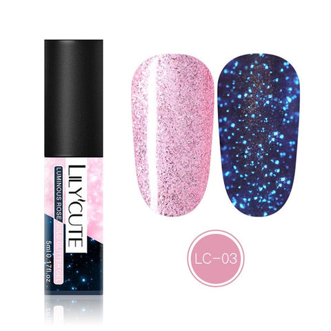 LILYCUTE 5ML Glitter Gel Nail Polish Semi Permanant Soak Off UV Gel Enamel Nail Art Design Manicure Nails Polish Lacquer Gel