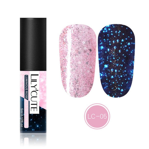 LILYCUTE 5ML Glitter Gel Nail Polish Semi Permanant Soak Off UV Gel Enamel Nail Art Design Manicure Nails Polish Lacquer Gel