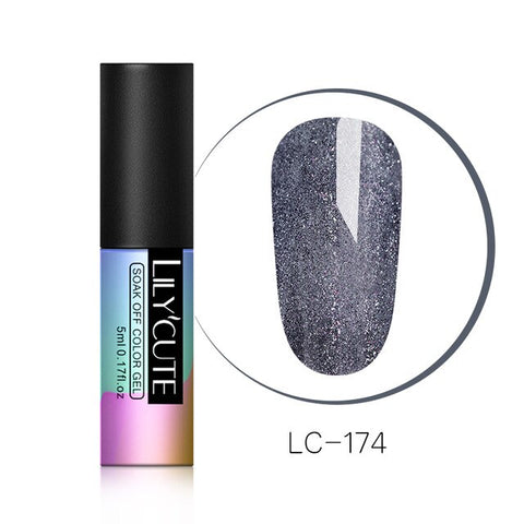 LILYCUTE 5ML Glitter Gel Nail Polish Semi Permanant Soak Off UV Gel Enamel Nail Art Design Manicure Nails Polish Lacquer Gel