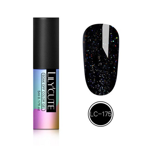 LILYCUTE 5ML Glitter Gel Nail Polish Semi Permanant Soak Off UV Gel Enamel Nail Art Design Manicure Nails Polish Lacquer Gel