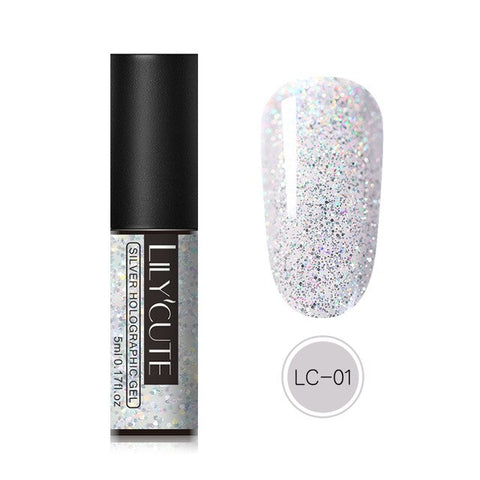 LILYCUTE 5ML Glitter Gel Nail Polish Semi Permanant Soak Off UV Gel Enamel Nail Art Design Manicure Nails Polish Lacquer Gel