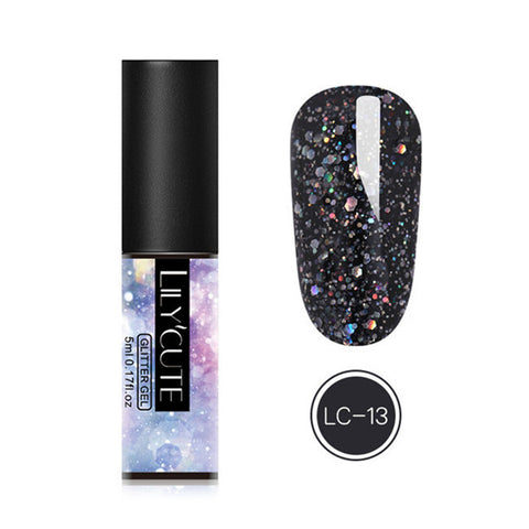 LILYCUTE 5ML Glitter Gel Nail Polish Semi Permanant Soak Off UV Gel Enamel Nail Art Design Manicure Nails Polish Lacquer Gel