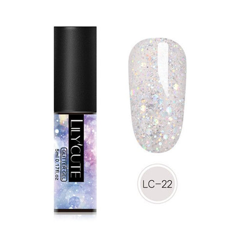 LILYCUTE 5ML Glitter Gel Nail Polish Semi Permanant Soak Off UV Gel Enamel Nail Art Design Manicure Nails Polish Lacquer Gel