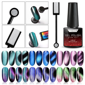 Magnet Chameleon Magnetic Cat Eye Nail Gel Polish Semi Permanant Long Lasting Shining Laser Nail Art Soak Off UV Gel Varnish