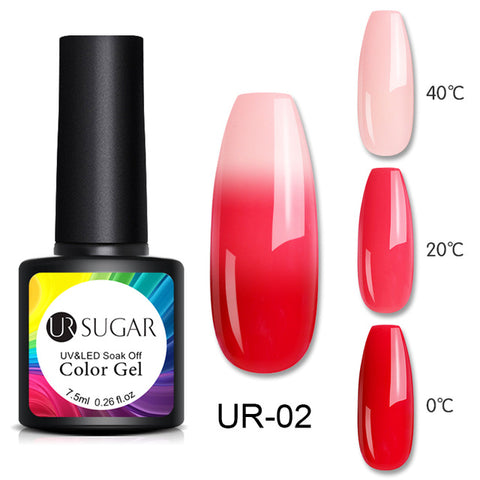 UR SUGAR Thermal Glitter Gel Soak Off UV Gel Polish Holographic Temperature Color-changing Gel Varnish Nail Art Gel Lacquer