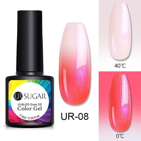 UR SUGAR Thermal Glitter Gel Soak Off UV Gel Polish Holographic Temperature Color-changing Gel Varnish Nail Art Gel Lacquer