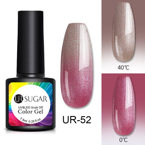 UR SUGAR Thermal Glitter Gel Soak Off UV Gel Polish Holographic Temperature Color-changing Gel Varnish Nail Art Gel Lacquer