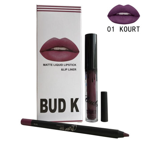 NEW BUD K Brand Liquid Matte Lipstick set lips Pencil Makeup lasting Waterproof Mate lip gloss Cosmetics lip kit batom CANDY K