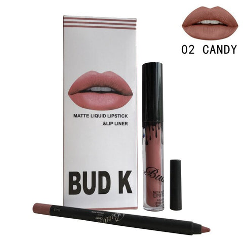 NEW BUD K Brand Liquid Matte Lipstick set lips Pencil Makeup lasting Waterproof Mate lip gloss Cosmetics lip kit batom CANDY K