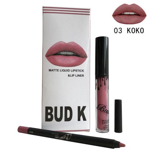 NEW BUD K Brand Liquid Matte Lipstick set lips Pencil Makeup lasting Waterproof Mate lip gloss Cosmetics lip kit batom CANDY K