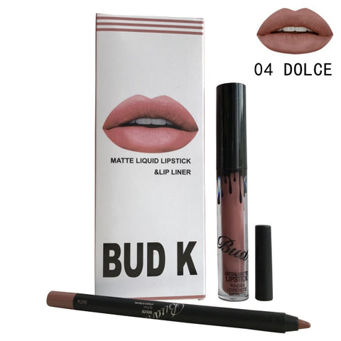 NEW BUD K Brand Liquid Matte Lipstick set lips Pencil Makeup lasting Waterproof Mate lip gloss Cosmetics lip kit batom CANDY K