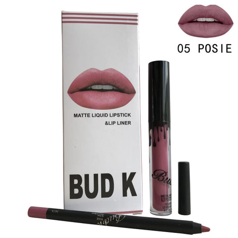 NEW BUD K Brand Liquid Matte Lipstick set lips Pencil Makeup lasting Waterproof Mate lip gloss Cosmetics lip kit batom CANDY K