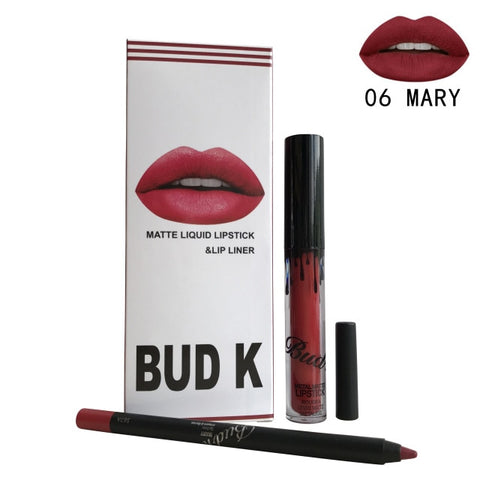 NEW BUD K Brand Liquid Matte Lipstick set lips Pencil Makeup lasting Waterproof Mate lip gloss Cosmetics lip kit batom CANDY K