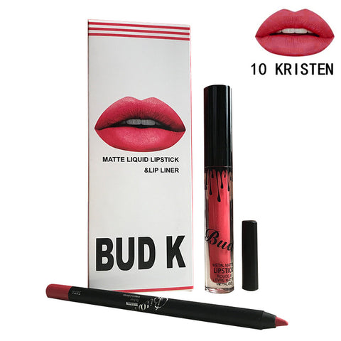 NEW BUD K Brand Liquid Matte Lipstick set lips Pencil Makeup lasting Waterproof Mate lip gloss Cosmetics lip kit batom CANDY K