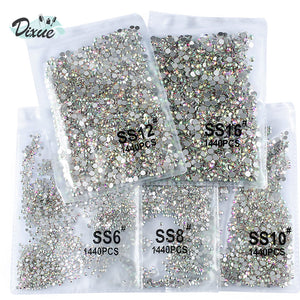 High light AAA rhinestone crystal AB clear SS3-SS40(1.3mm-8.4mm) Non Hotfix flatback Rhinestones for Nails 3D nail art  gems045