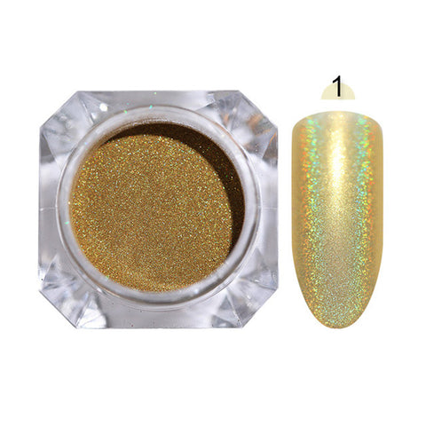 Gradient Shiny Nail Glitter Set Powder Laser Sparkly Manicure Nail Art Chrome Pigment Silver DIY Nail Art Decoration Kit