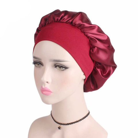 Women's Satin Solid Wide-brimmed Sleeping Hat Night Sleep Cap Hair Care Bonnet Nightcap For Women Men Unisex Cap bonnet de nuit