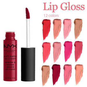 12 Colors Professional Matte Liquid Lipstick Lip Gloss Waterproof Long-lasting Charming Sexy Color Easy to Wear for Daily Makeup