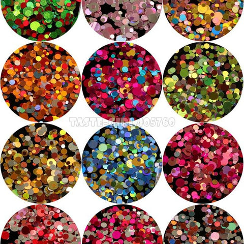 12 Grids/Set Combined Glitter Holographic Hexagon Sequins Sugar Marble Powder Mylar Foil Shell Nail Art Decoration DIY CT#