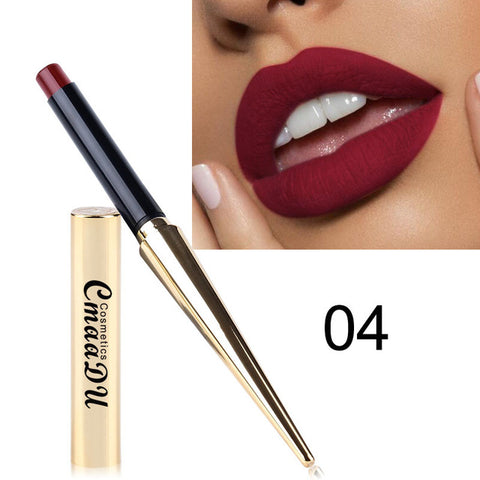 Cmaadu 12 Colors Velvet Matte Ultra Slim Lipstick Pen Makeup Moisturizing Long Lasting Waterproof Beauty Sexy Rouge Lips Batom