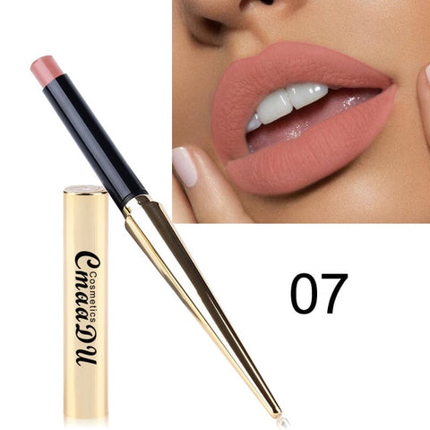 Cmaadu 12 Colors Velvet Matte Ultra Slim Lipstick Pen Makeup Moisturizing Long Lasting Waterproof Beauty Sexy Rouge Lips Batom