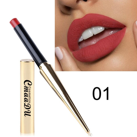 Cmaadu 12 Colors Velvet Matte Ultra Slim Lipstick Pen Makeup Moisturizing Long Lasting Waterproof Beauty Sexy Rouge Lips Batom